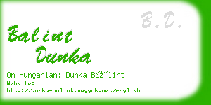 balint dunka business card